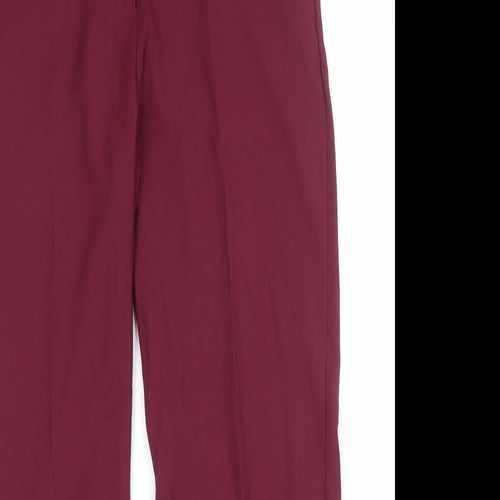 Marks and Spencer Womens Red Polyester Chino Trousers Size 36 in Regular Zip
