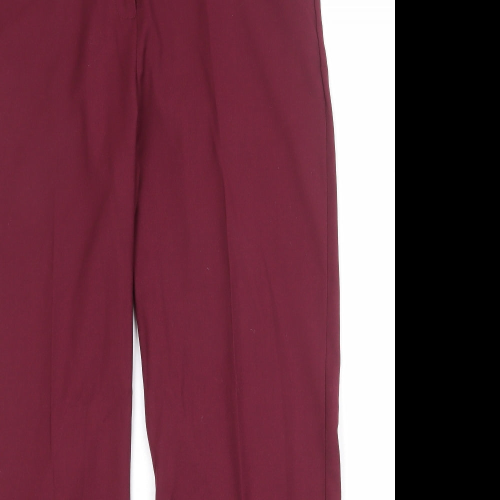 Marks and Spencer Womens Red Polyester Chino Trousers Size 36 in Regular Zip