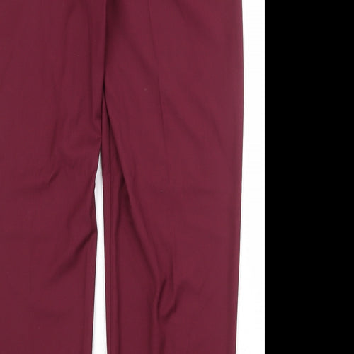 Marks and Spencer Womens Red Polyester Chino Trousers Size 36 in Regular Zip
