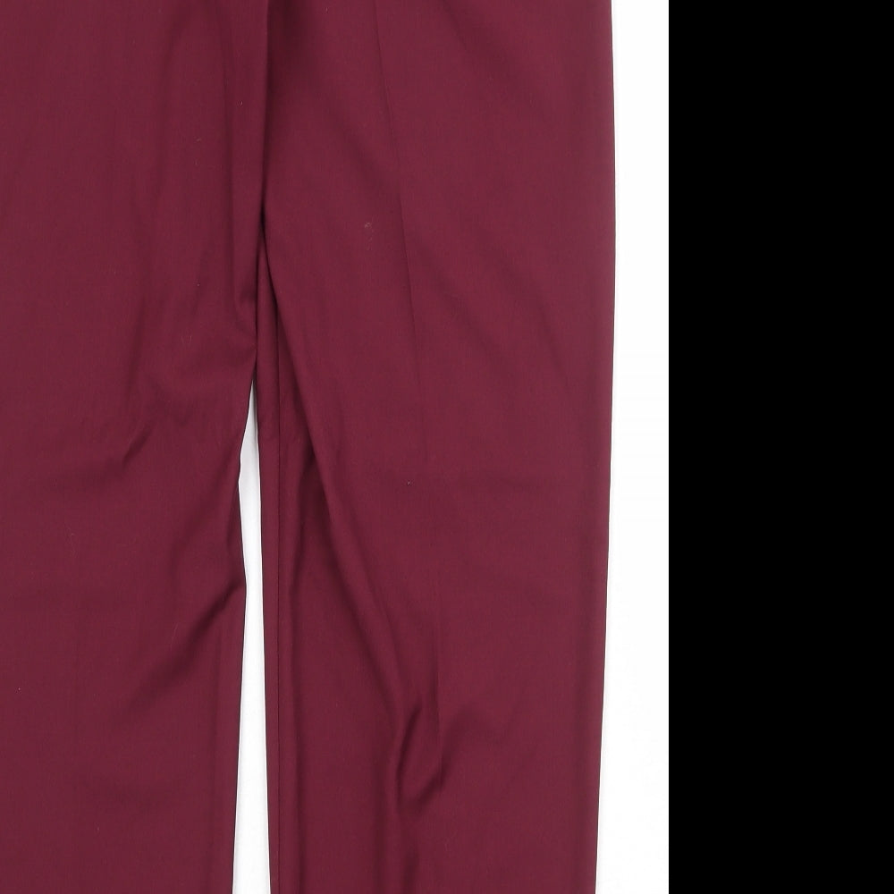 Marks and Spencer Womens Red Polyester Chino Trousers Size 36 in Regular Zip
