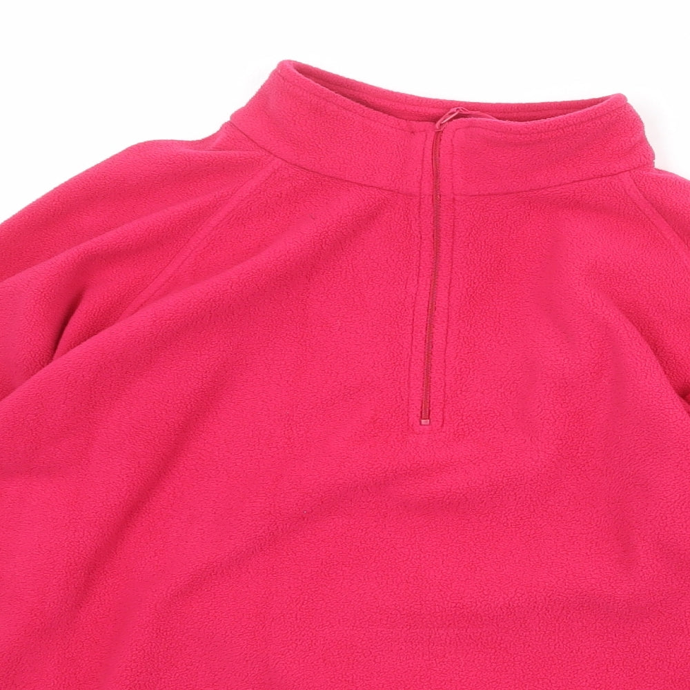 Mountain Life Womens Pink Polyester Pullover Sweatshirt Size 14 Zip