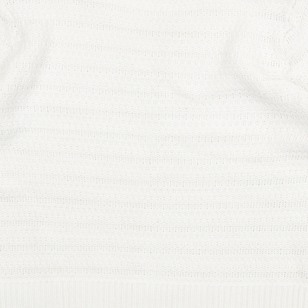 Marks and Spencer Womens White 100% Cotton Basic T-Shirt Size 12 Round Neck