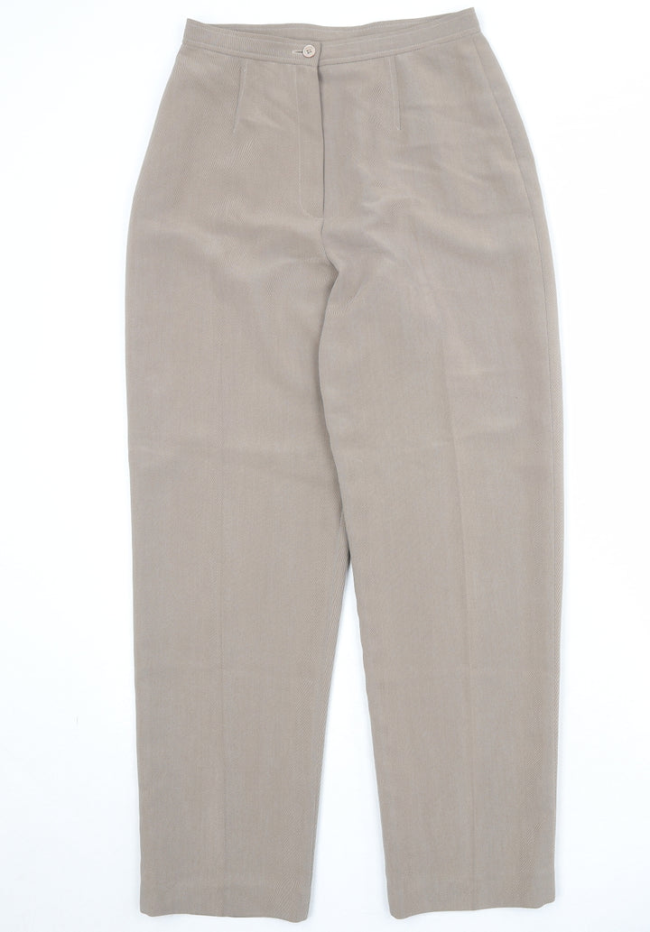Country Casuals Womens Beige Polyester Trousers Size 10 Regular Zip
