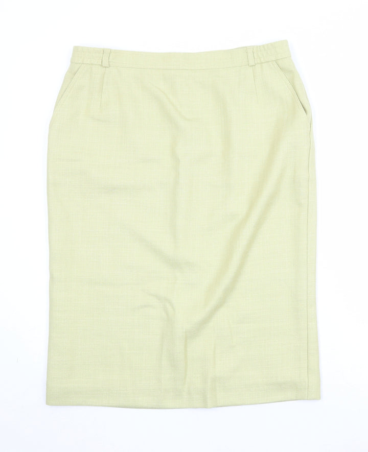 City Combi by Delmod Womens Green Wool A-Line Skirt Size 18 Zip