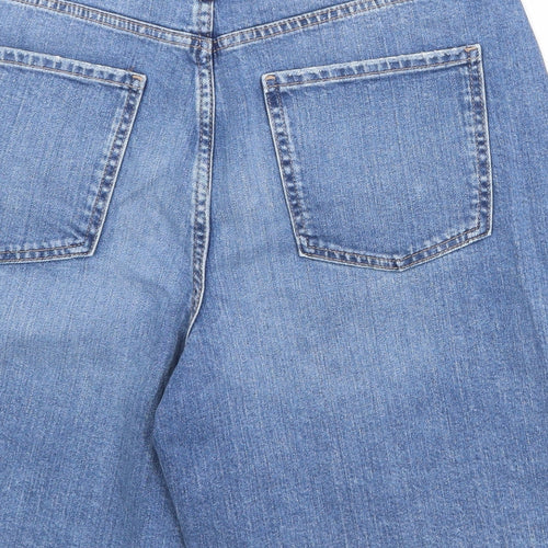 Marks and Spencer Womens Blue Cotton Bermuda Shorts Size 14 Regular Zip