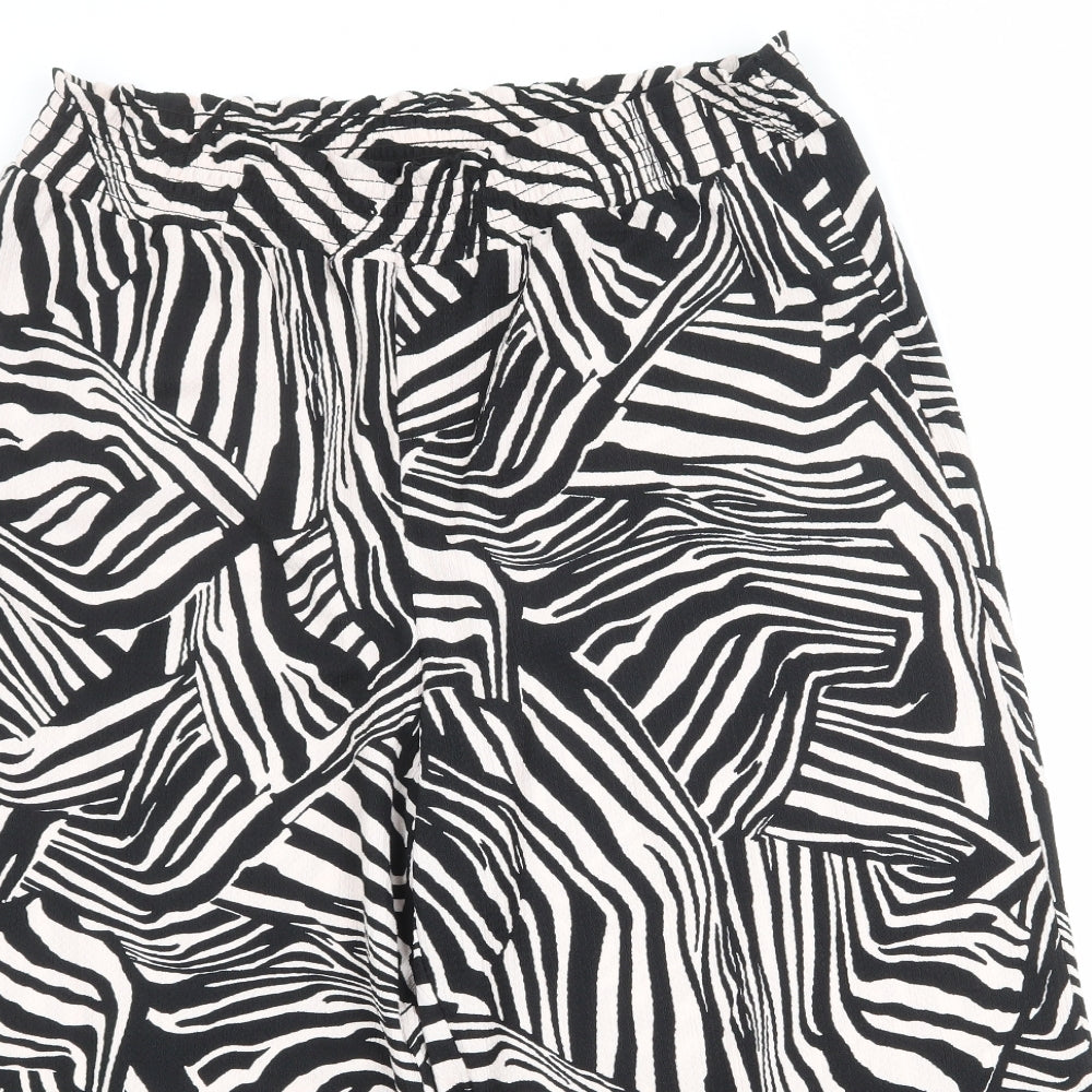 River Island Womens Black Geometric Polyester Trousers Size 20 Regular