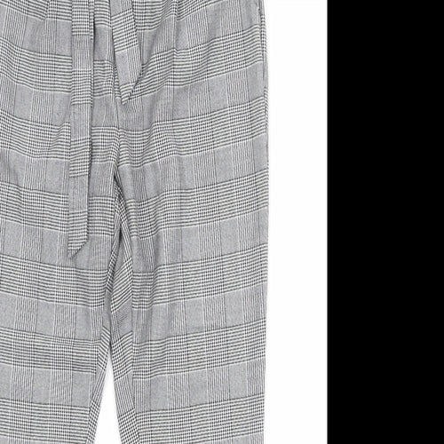 VERO MODA Womens Grey Plaid Polyester Carrot Trousers Size 28 in Regular Zip