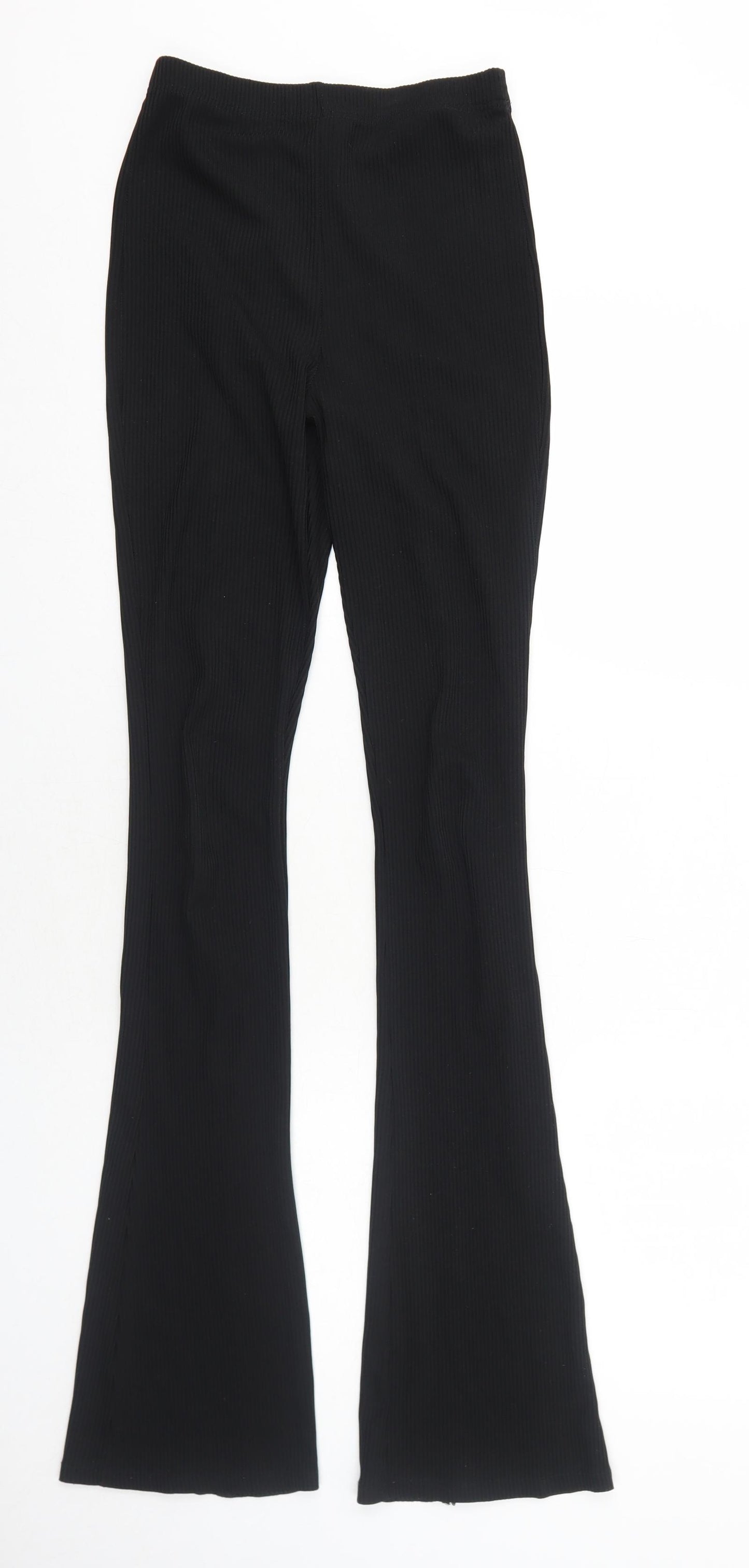 Topshop Womens Black Polyester Trousers Size 8 Regular