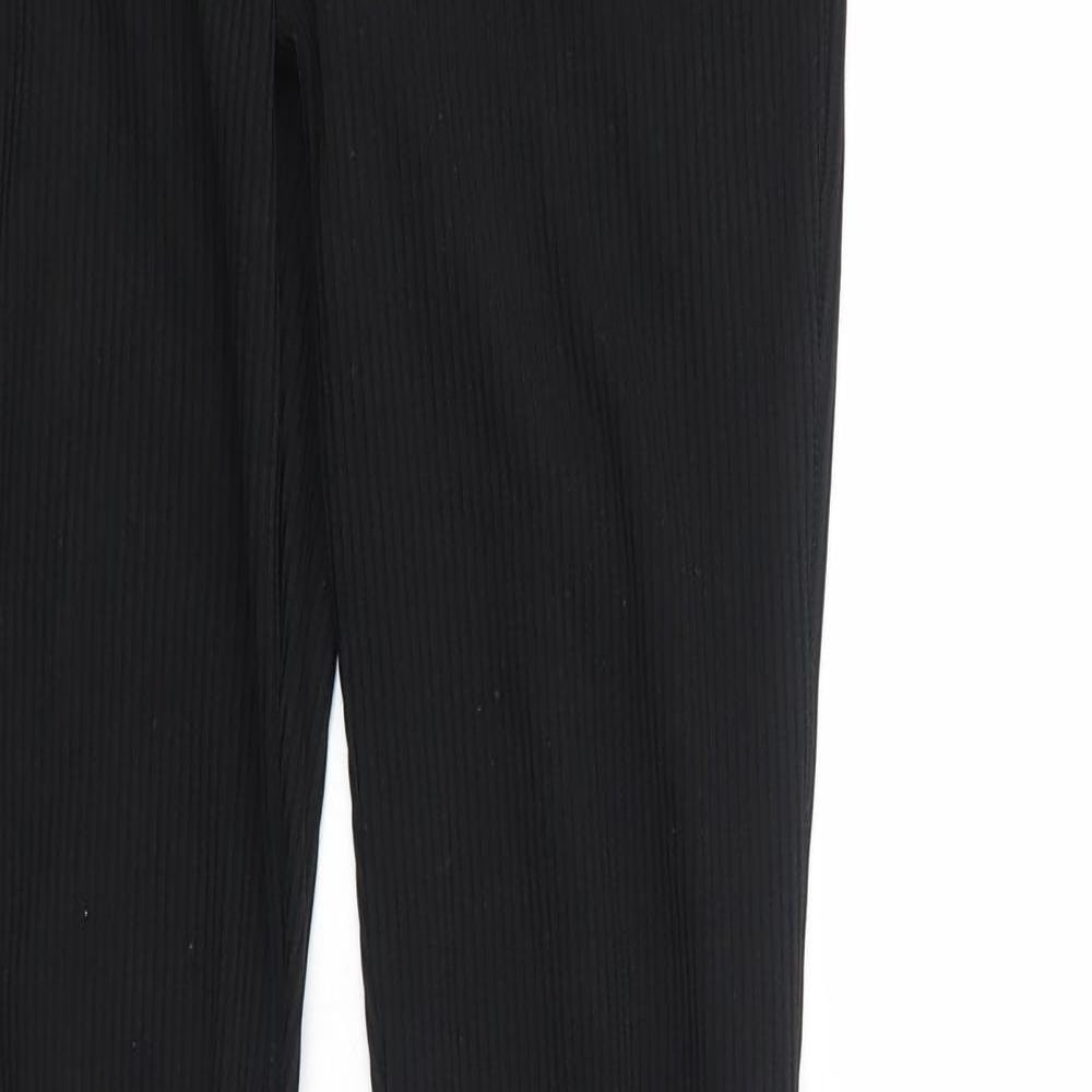 Topshop Womens Black Polyester Trousers Size 8 Regular