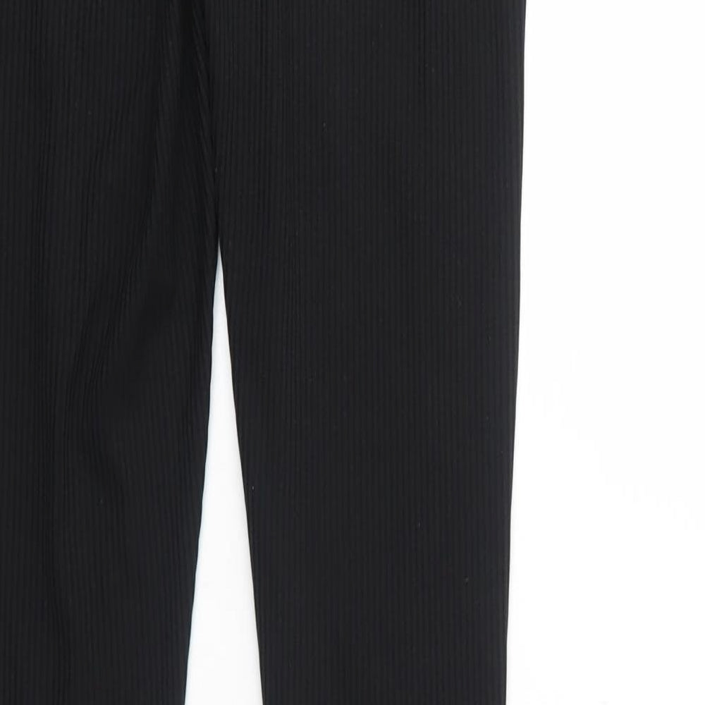 Topshop Womens Black Polyester Trousers Size 8 Regular