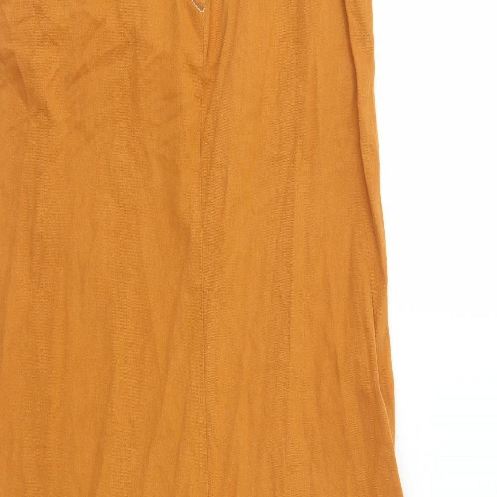 ASOS Womens Orange Cotton Jumpsuit One-Piece Size 6 Pullover - Tie Shoulder Detail