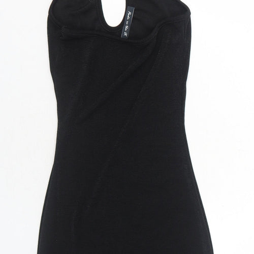 AsYou Womens Black Polyester Bodycon Size 6 Halter Pullover