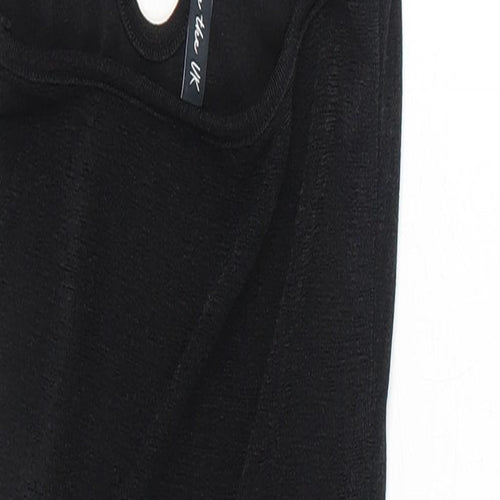 AsYou Womens Black Polyester Bodycon Size 6 Halter Pullover