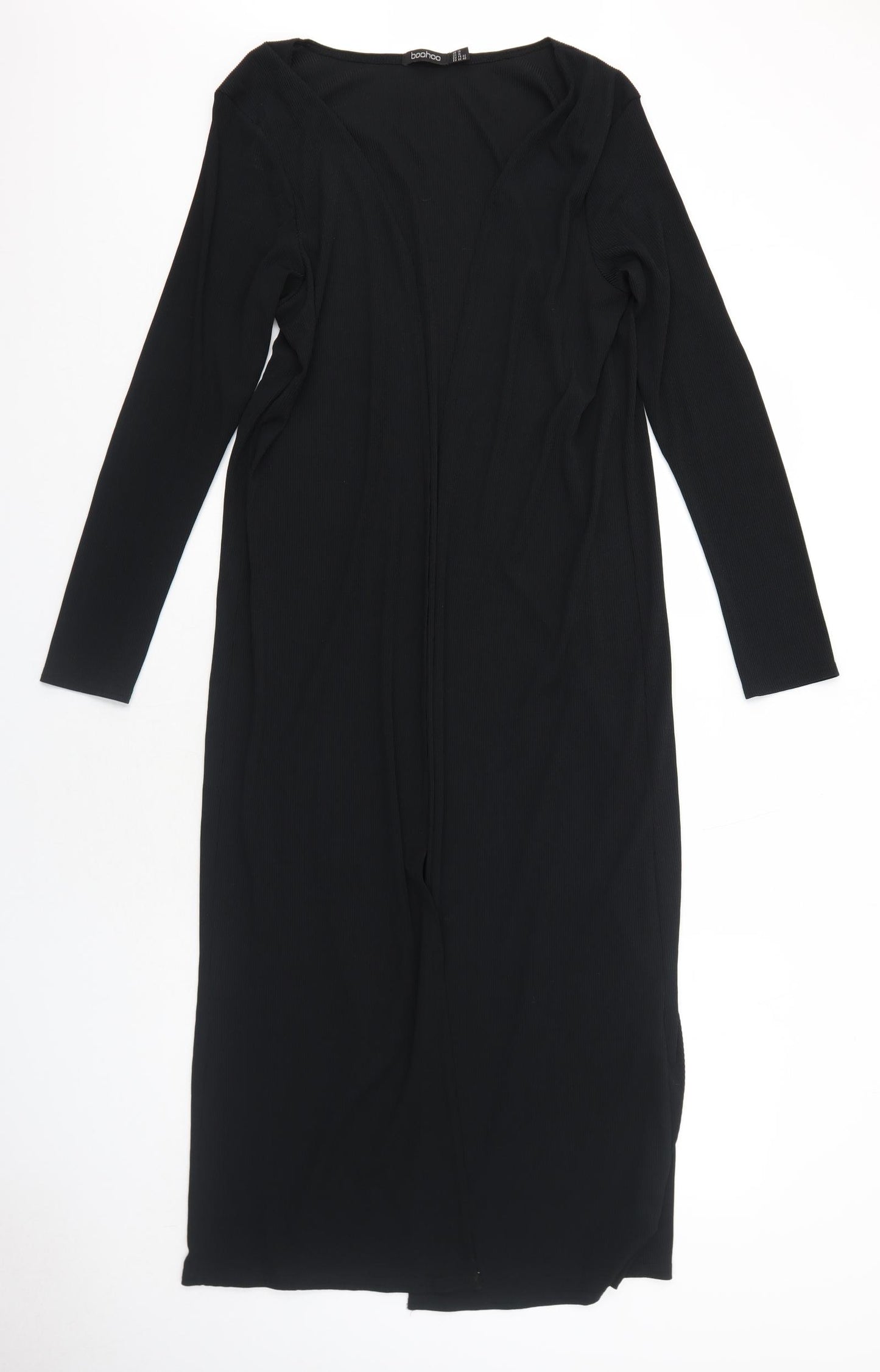 Boohoo Womens Black V-Neck Polyester Cardigan Jumper Size 14