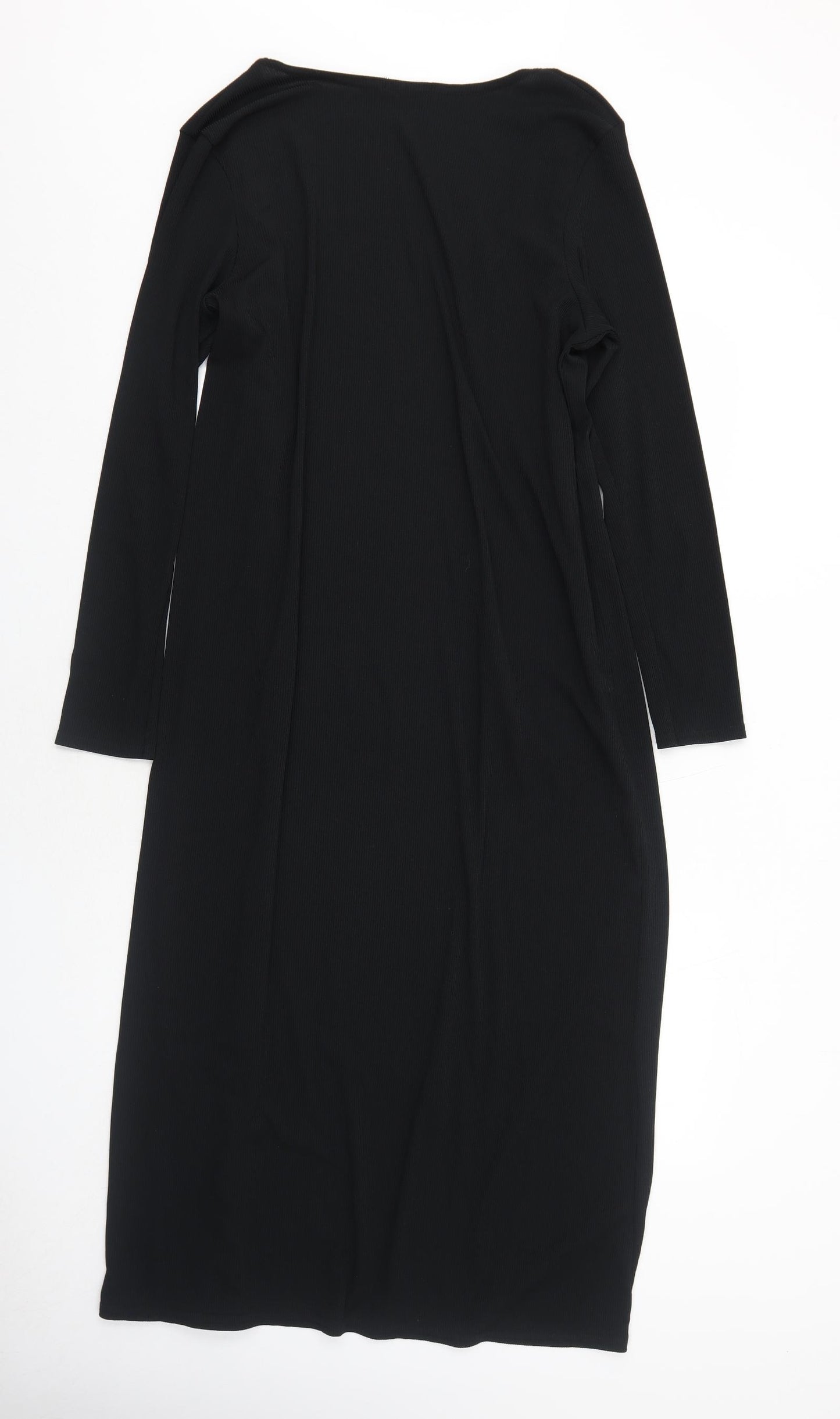 Boohoo Womens Black V-Neck Polyester Cardigan Jumper Size 14