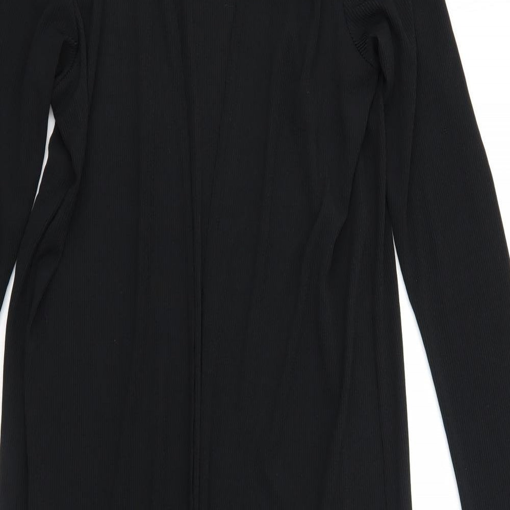 Boohoo Womens Black V-Neck Polyester Cardigan Jumper Size 14