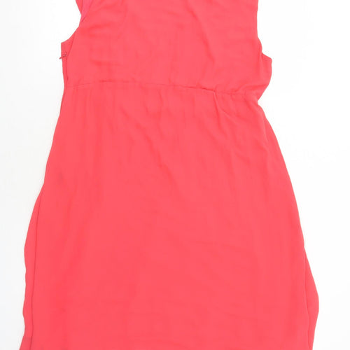 Mama-licious Womens Pink Polyester Trapeze & Swing Size XL V-Neck Zip