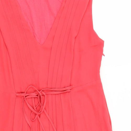 Mama-licious Womens Pink Polyester Trapeze & Swing Size XL V-Neck Zip