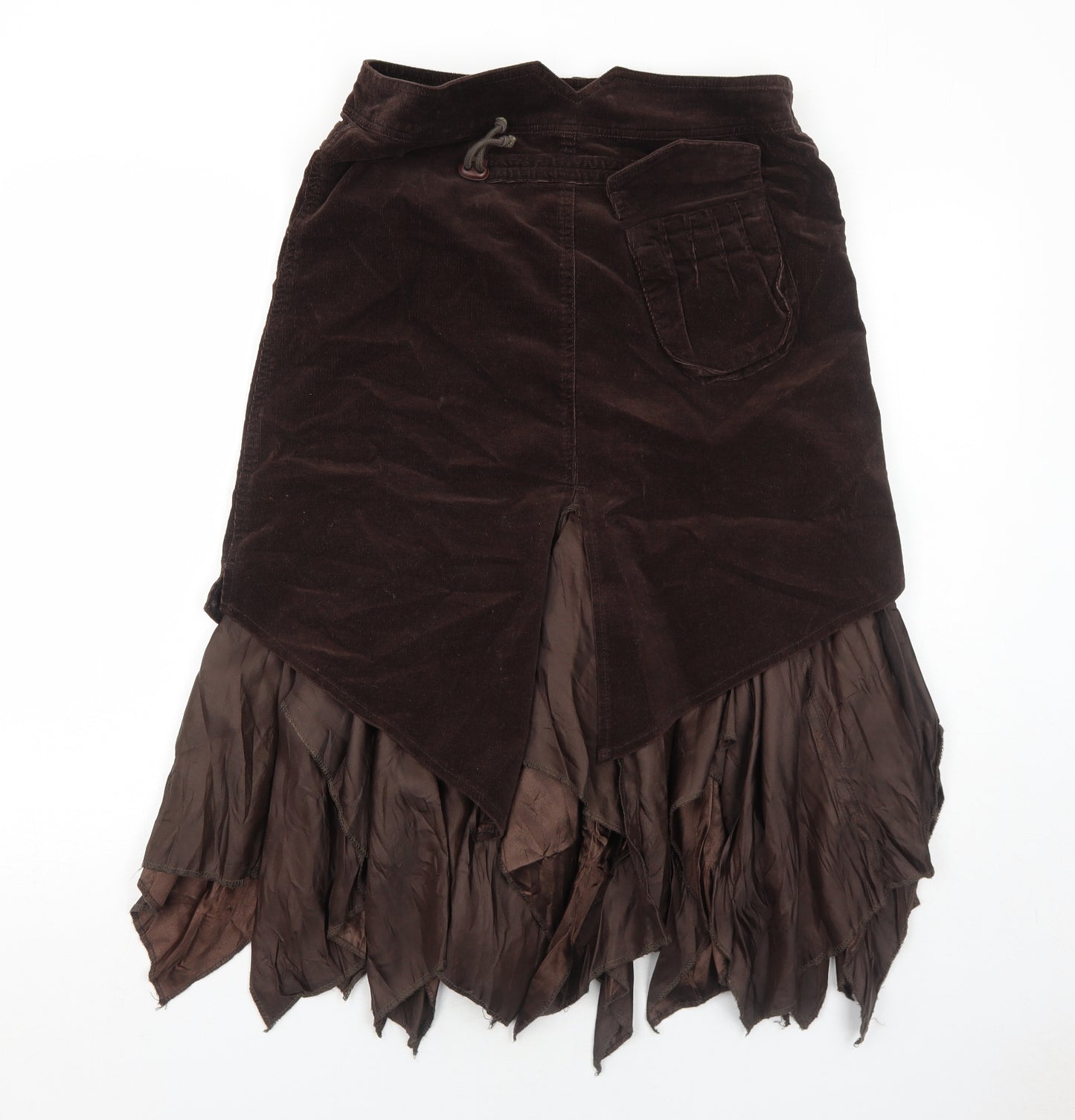 My Collection Womens Brown Polyester Swing Skirt Size 12 Zip