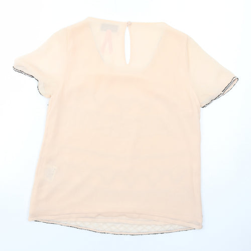 Lipsy Womens Pink Polyester Basic T-Shirt Size 10 Round Neck