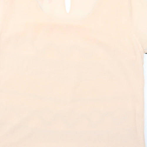 Lipsy Womens Pink Polyester Basic T-Shirt Size 10 Round Neck