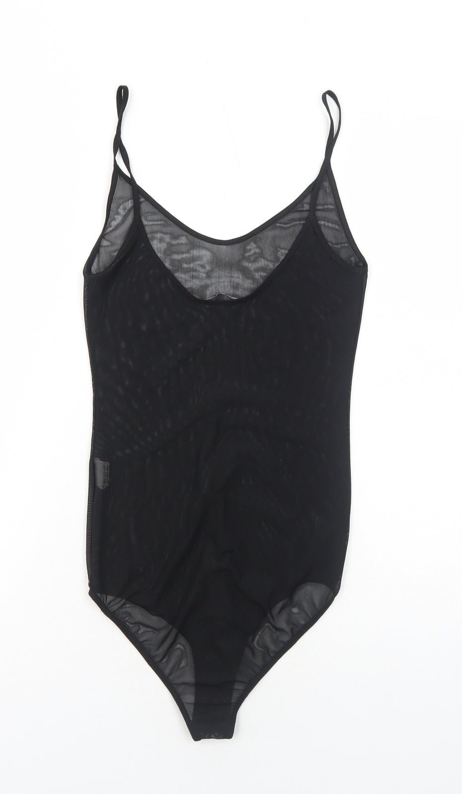 Zara Womens Black Polyester Bodysuit One-Piece Size S Snap