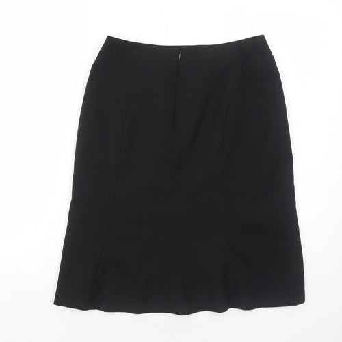 Kasper Womens Black Polyester Swing Skirt Size 8 Zip