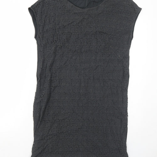 Sandwich Womens Grey Cotton Shift Size S Round Neck Pullover