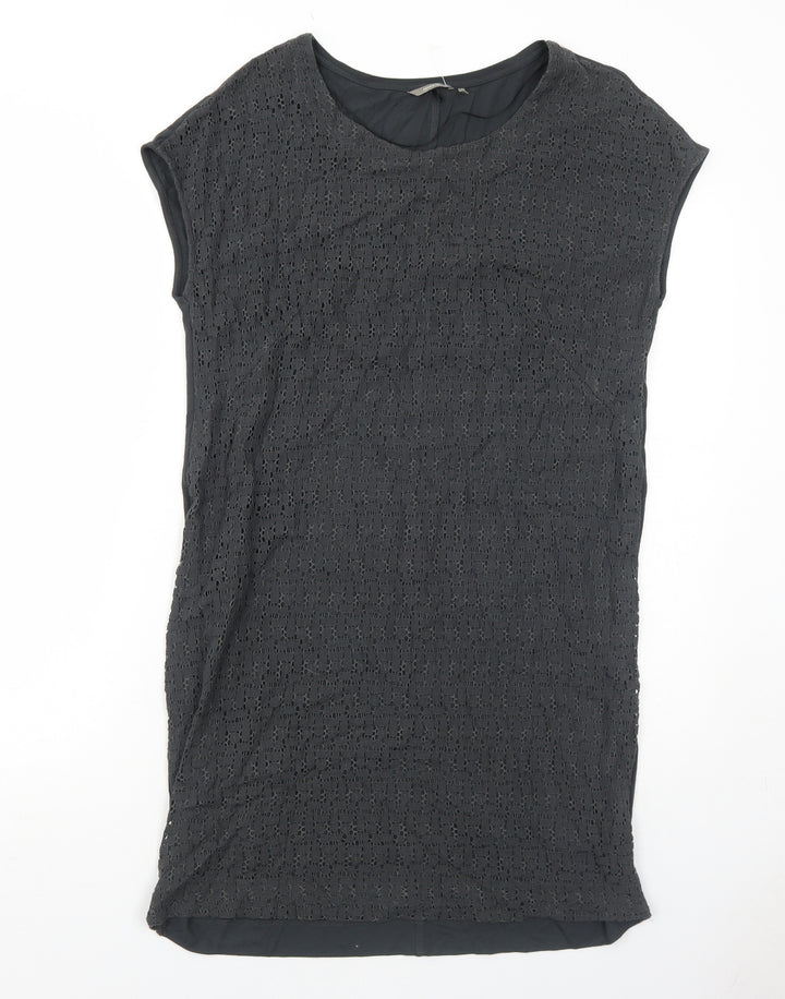 Sandwich Womens Grey Cotton Shift Size S Round Neck Pullover