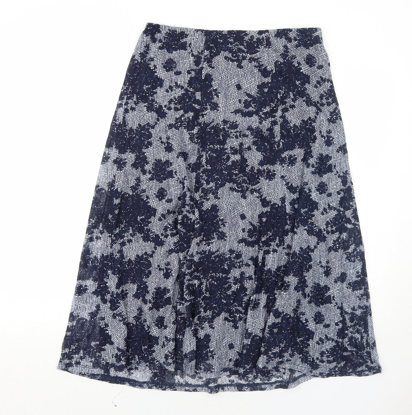 Bonmarché Womens Blue Floral Polyester Swing Skirt Size 12
