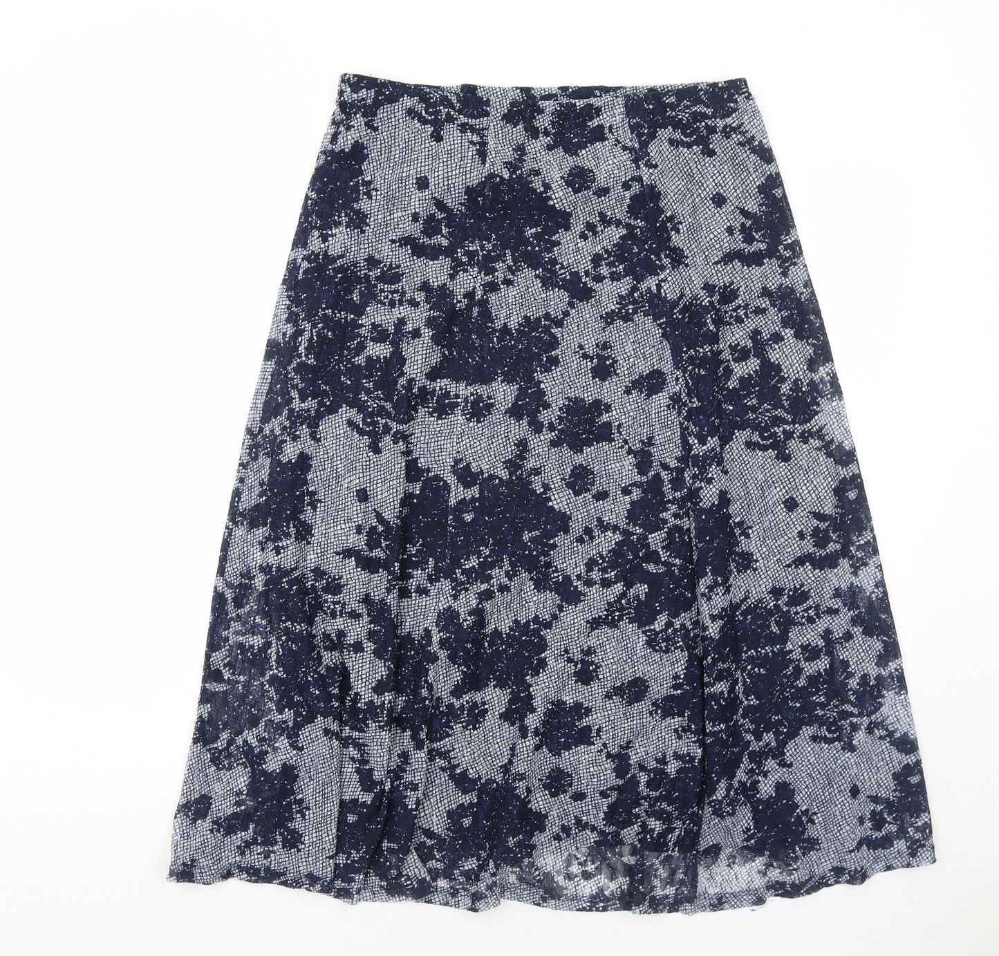 Bonmarché Womens Blue Floral Polyester Swing Skirt Size 12