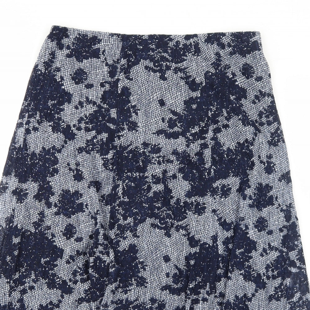 Bonmarché Womens Blue Floral Polyester Swing Skirt Size 12
