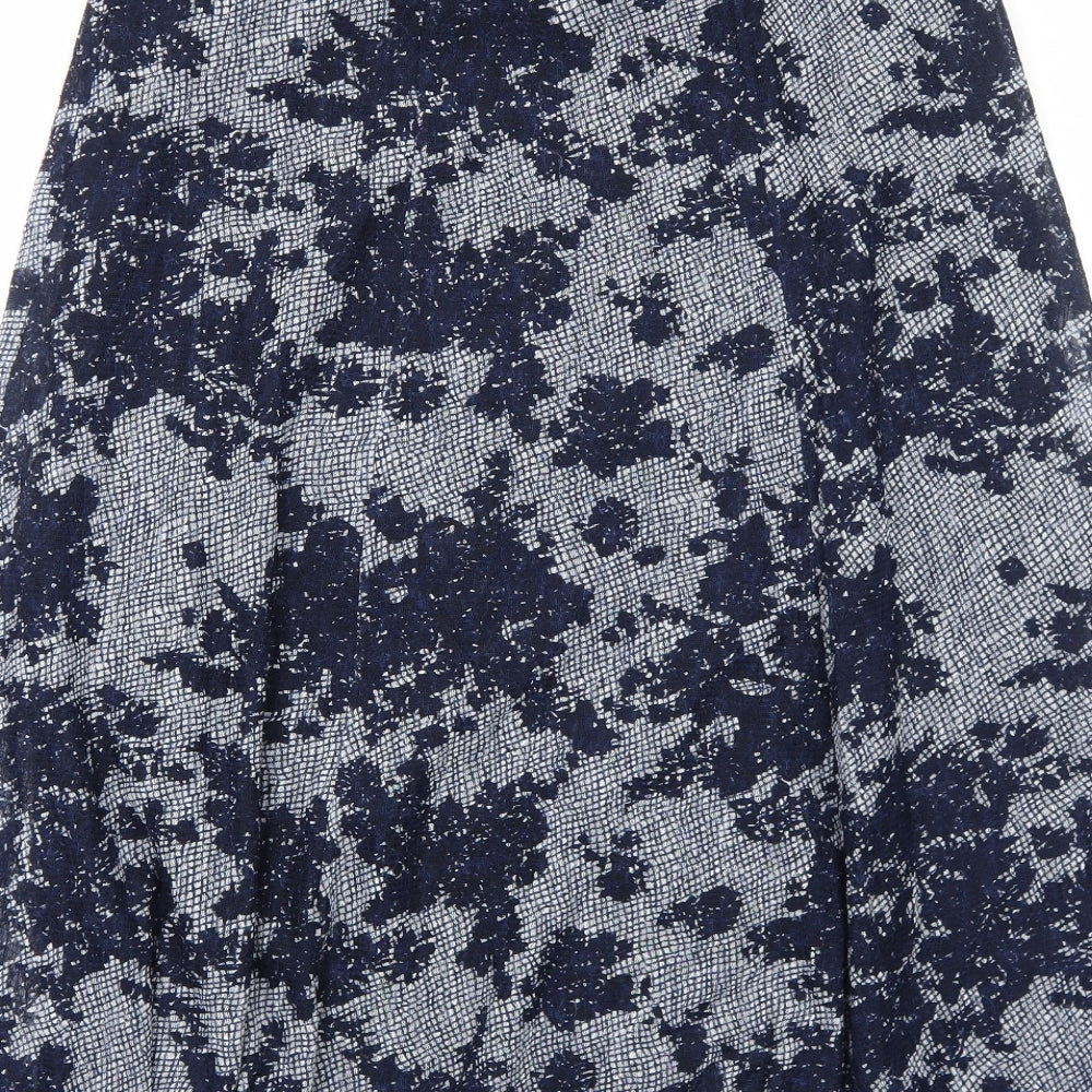 Bonmarché Womens Blue Floral Polyester Swing Skirt Size 12