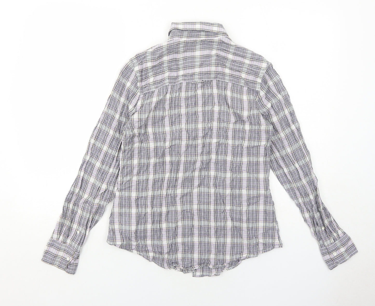 Gap Womens Purple Plaid Cotton Basic Button-Up Size 8 Collared