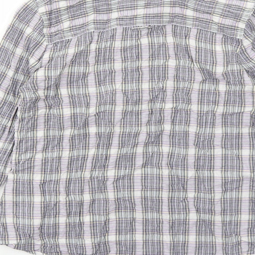 Gap Womens Purple Plaid Cotton Basic Button-Up Size 8 Collared