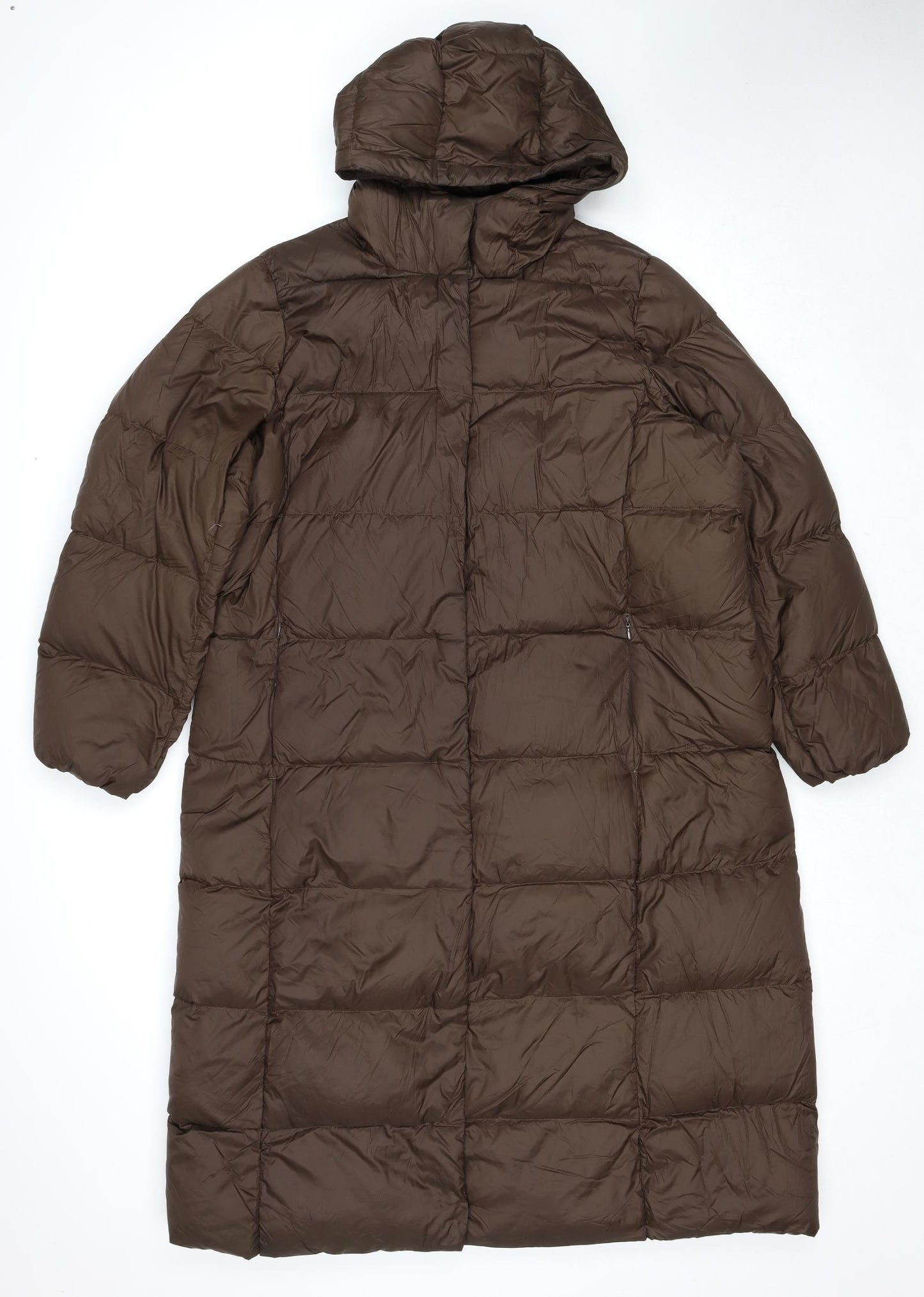 Marks and Spencer Womens Brown Quilted Coat Size 20 Zip