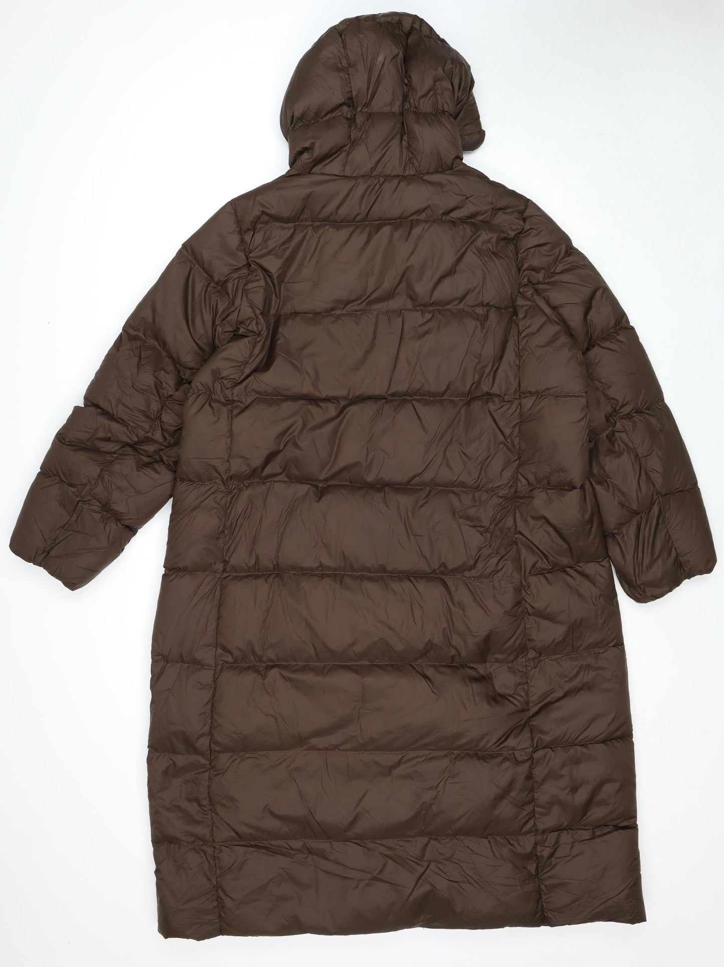 Marks and Spencer Womens Brown Quilted Coat Size 20 Zip