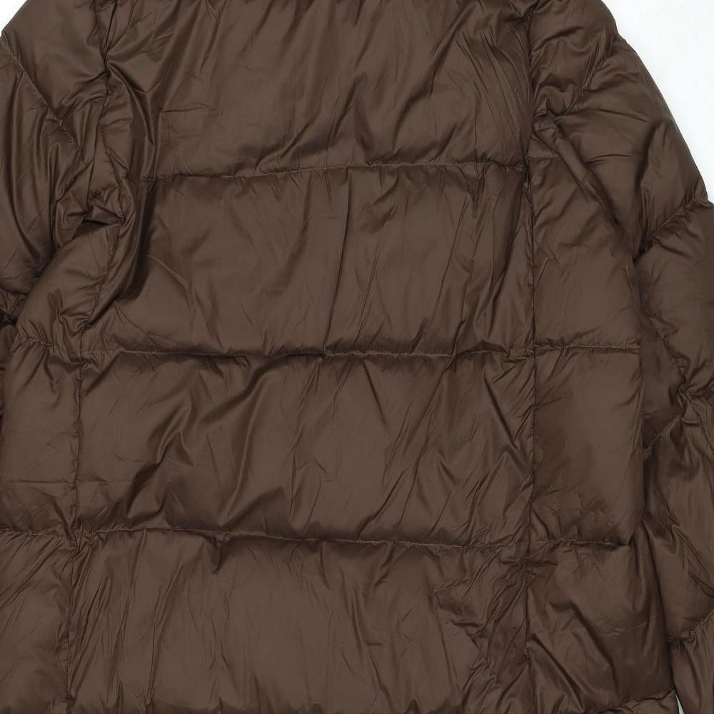 Marks and Spencer Womens Brown Quilted Coat Size 20 Zip