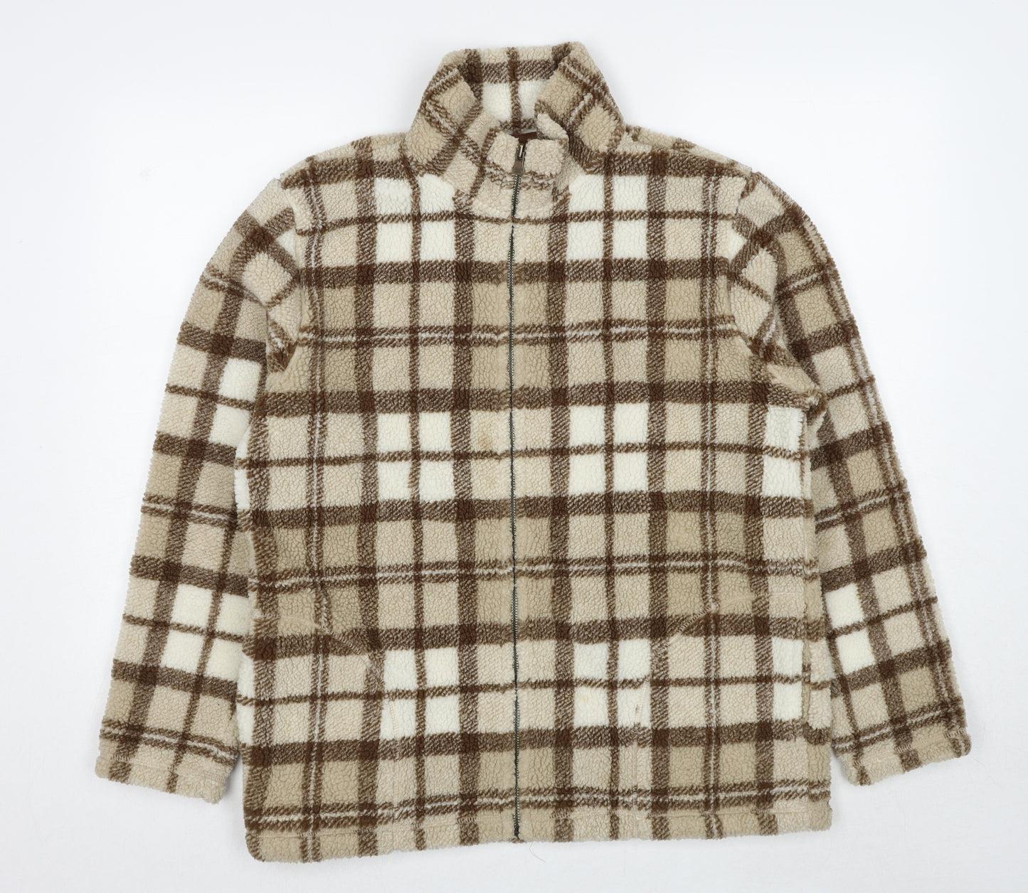 Liz Claiborne Womens Brown Geometric Jacket Size M Zip