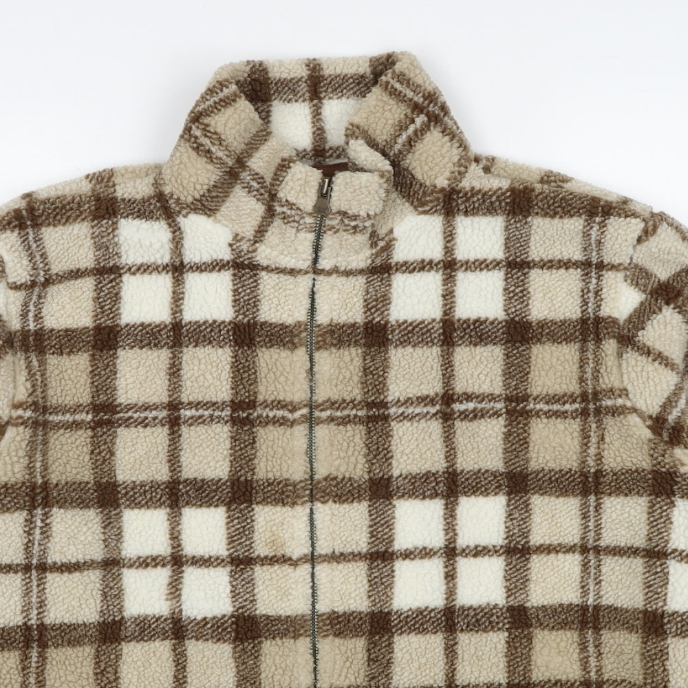 Liz Claiborne Womens Brown Geometric Jacket Size M Zip