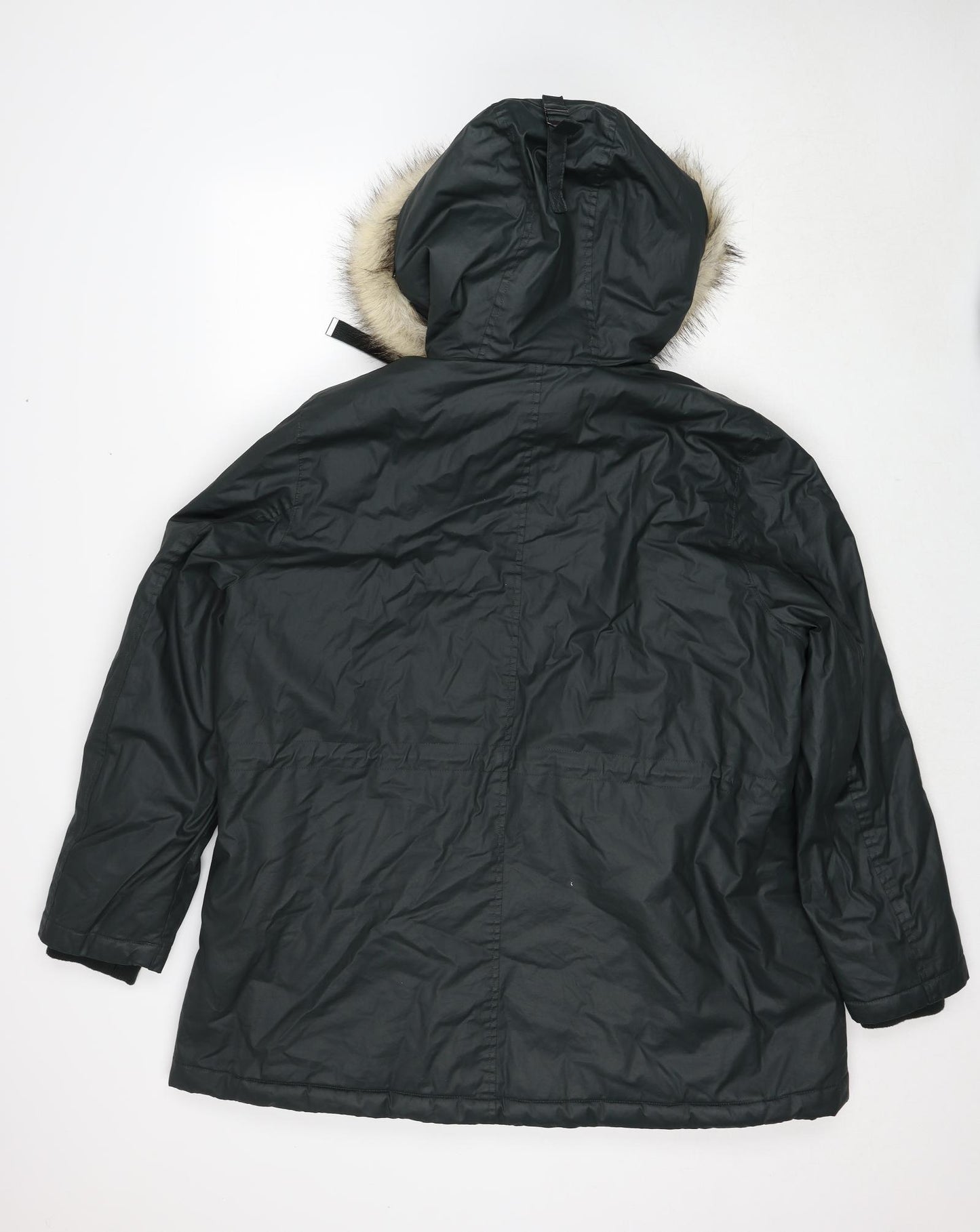 Marks and Spencer Womens Green Parka Coat Size 20 Zip