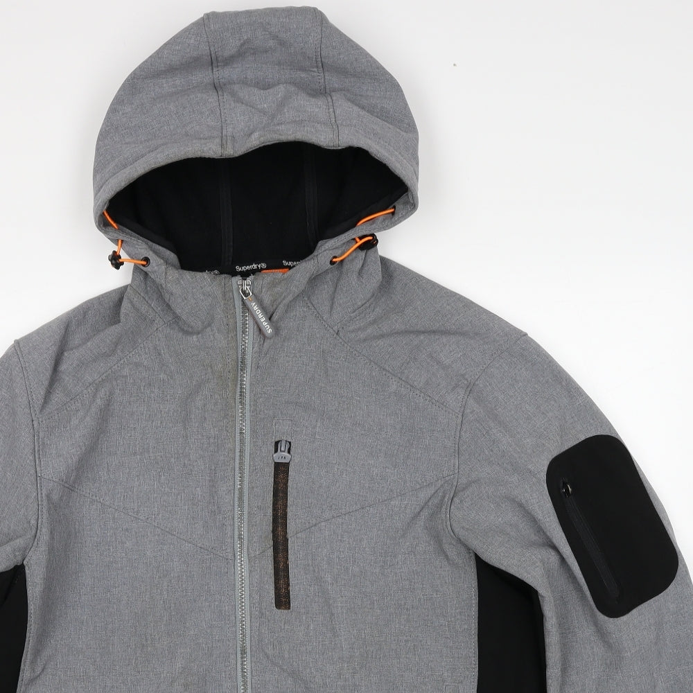 Superdry Mens Grey Windbreaker Jacket Size 2XL Zip