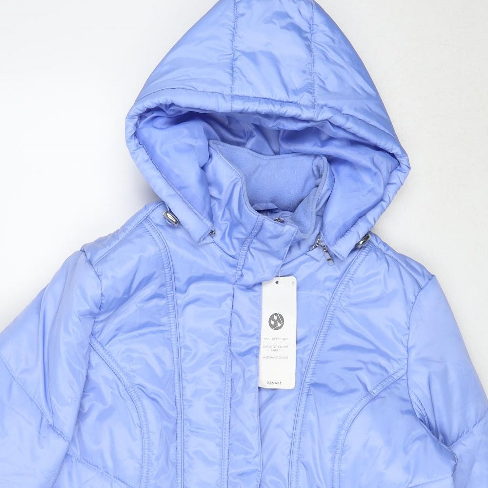 Damart Womens Blue Puffer Jacket Jacket Size 14 Zip - Size 14-16