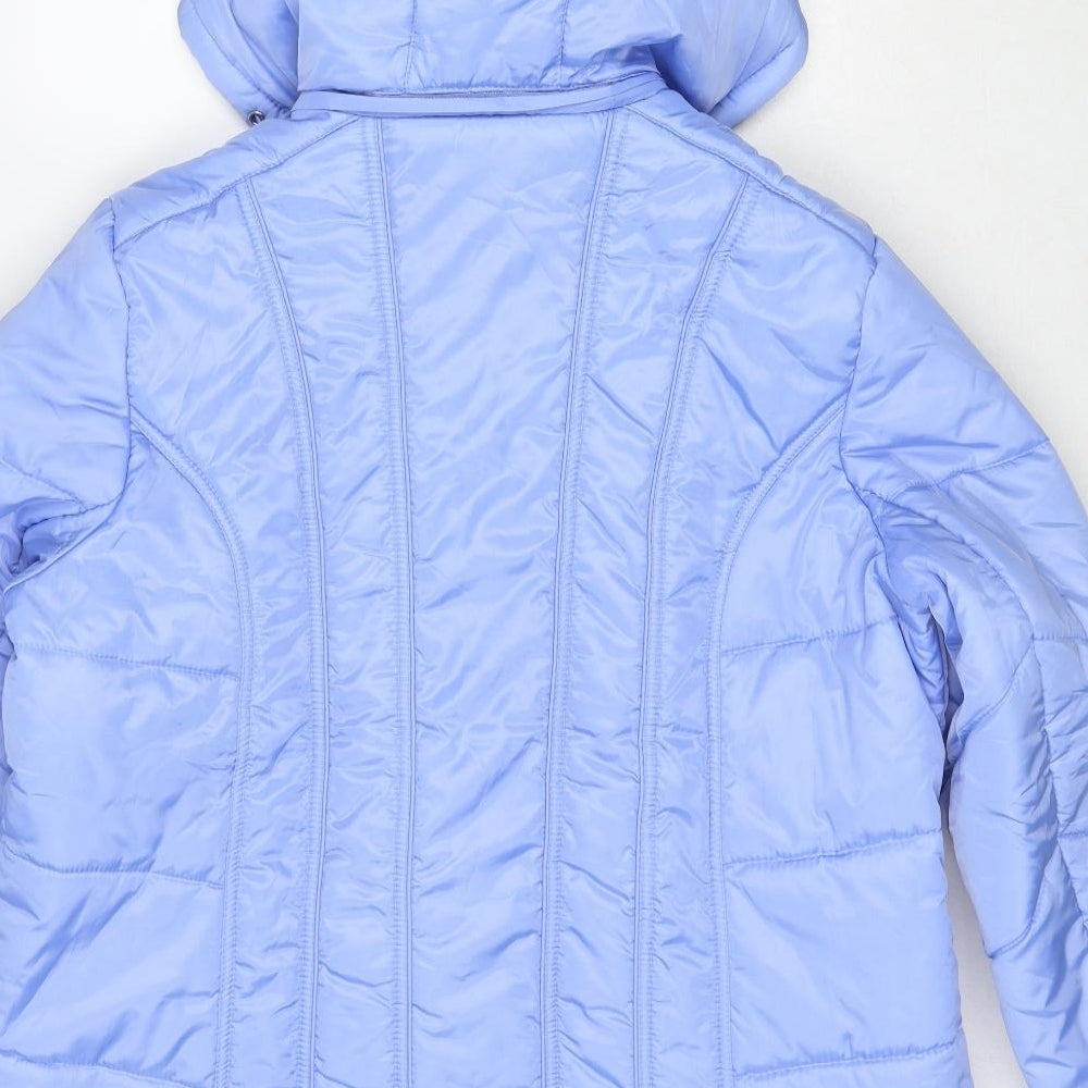 Damart Womens Blue Puffer Jacket Jacket Size 14 Zip - Size 14-16