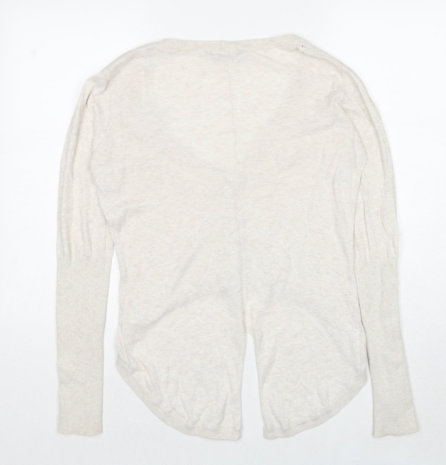 Dorothy Perkins Womens Beige V-Neck Cotton Cardigan Jumper Size 12