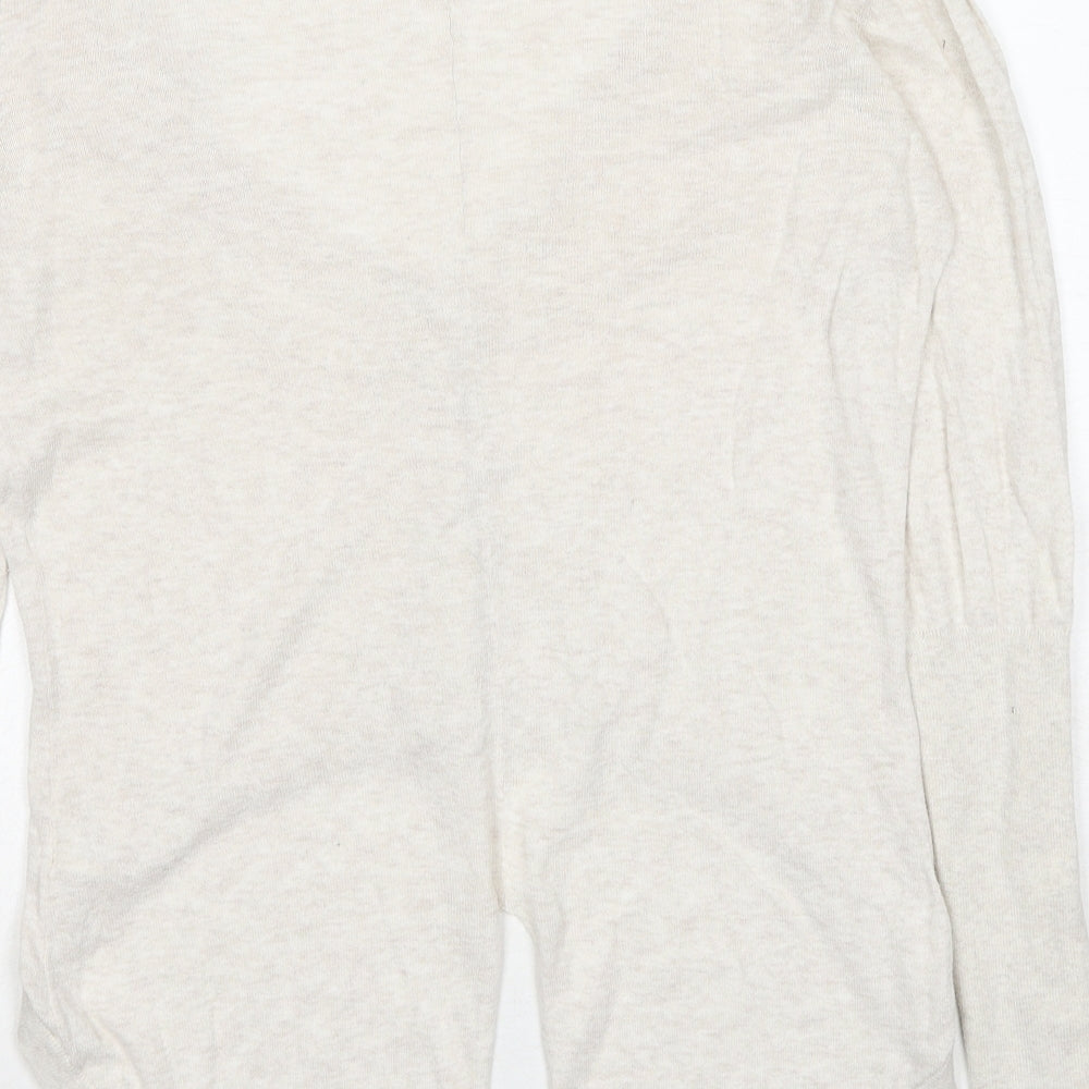 Dorothy Perkins Womens Beige V-Neck Cotton Cardigan Jumper Size 12