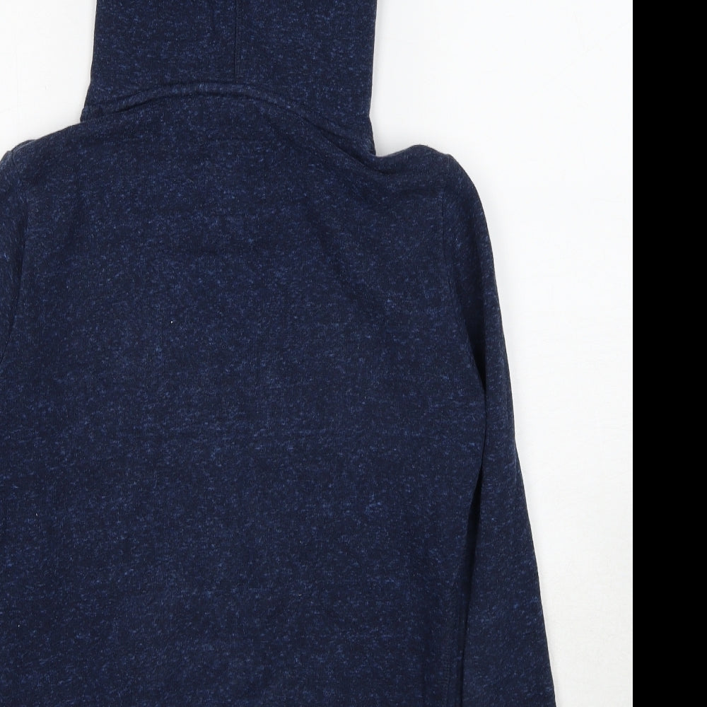 Superdry Womens Blue Cotton Pullover Hoodie Size XS Zip