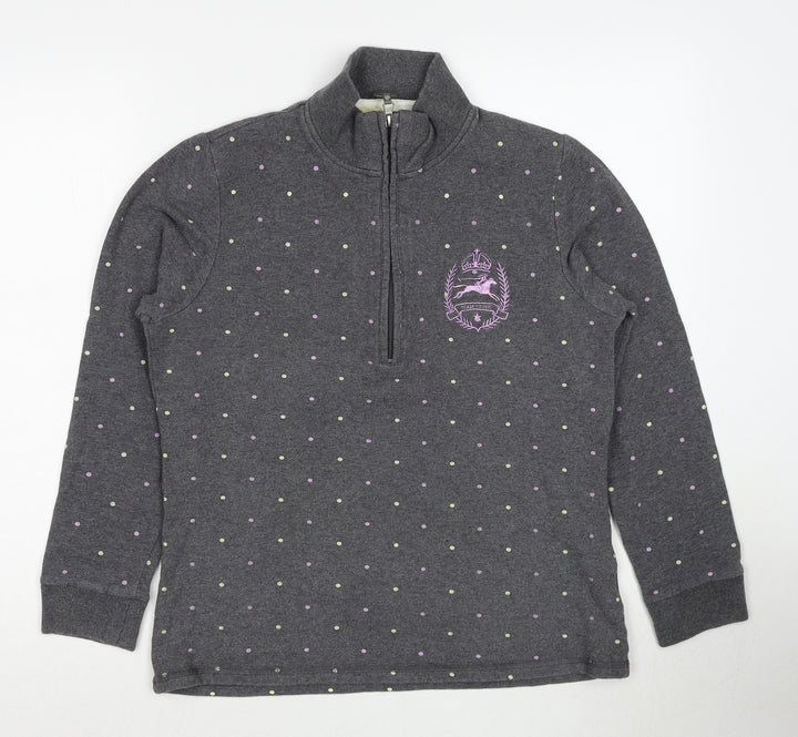 Tottie Girls Grey Polka Dot Cotton Pullover Sweatshirt Size L Pullover