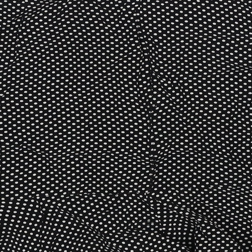 Cooperative Womens Black Polka Dot Viscose Skater Skirt Size L Zip