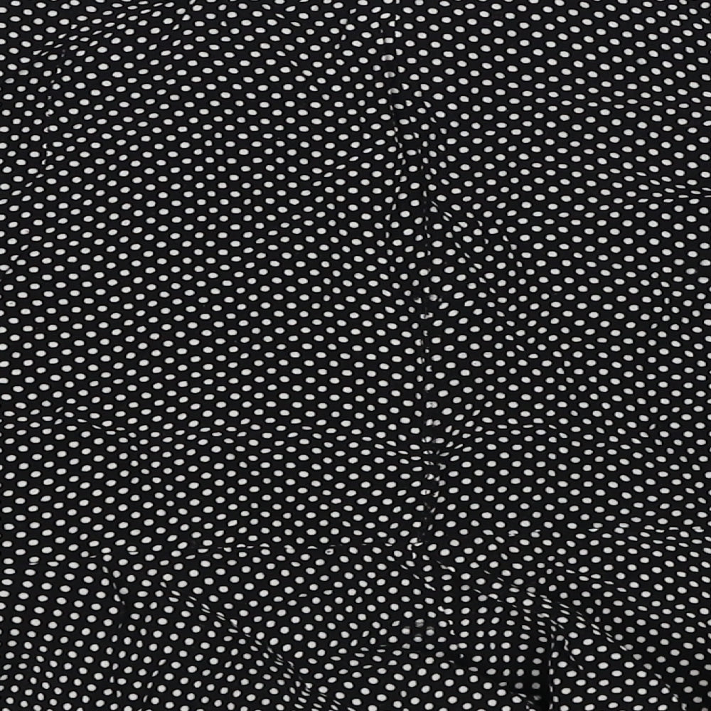 Cooperative Womens Black Polka Dot Viscose Skater Skirt Size L Zip